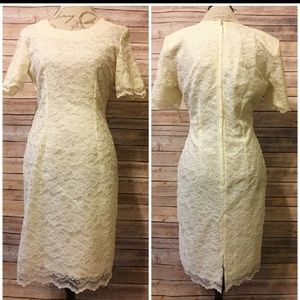 Vintage Ivory Lace Sheath Dress